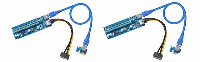 Dr.meter PCI-E Express エクステンダー カード USB 3.0 PCI-E 1X to 16X 拡張 ライザーカード マイニング ビットコイン 採掘 60cm 延長ケーブル 6個セット